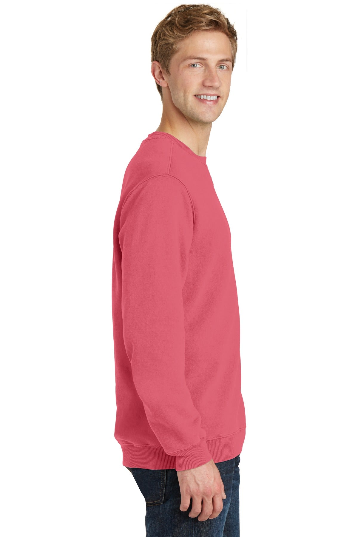 Fruit Punch Port & Co Beach Wash Garment-Dyed Crewneck Sweatshirt PC098