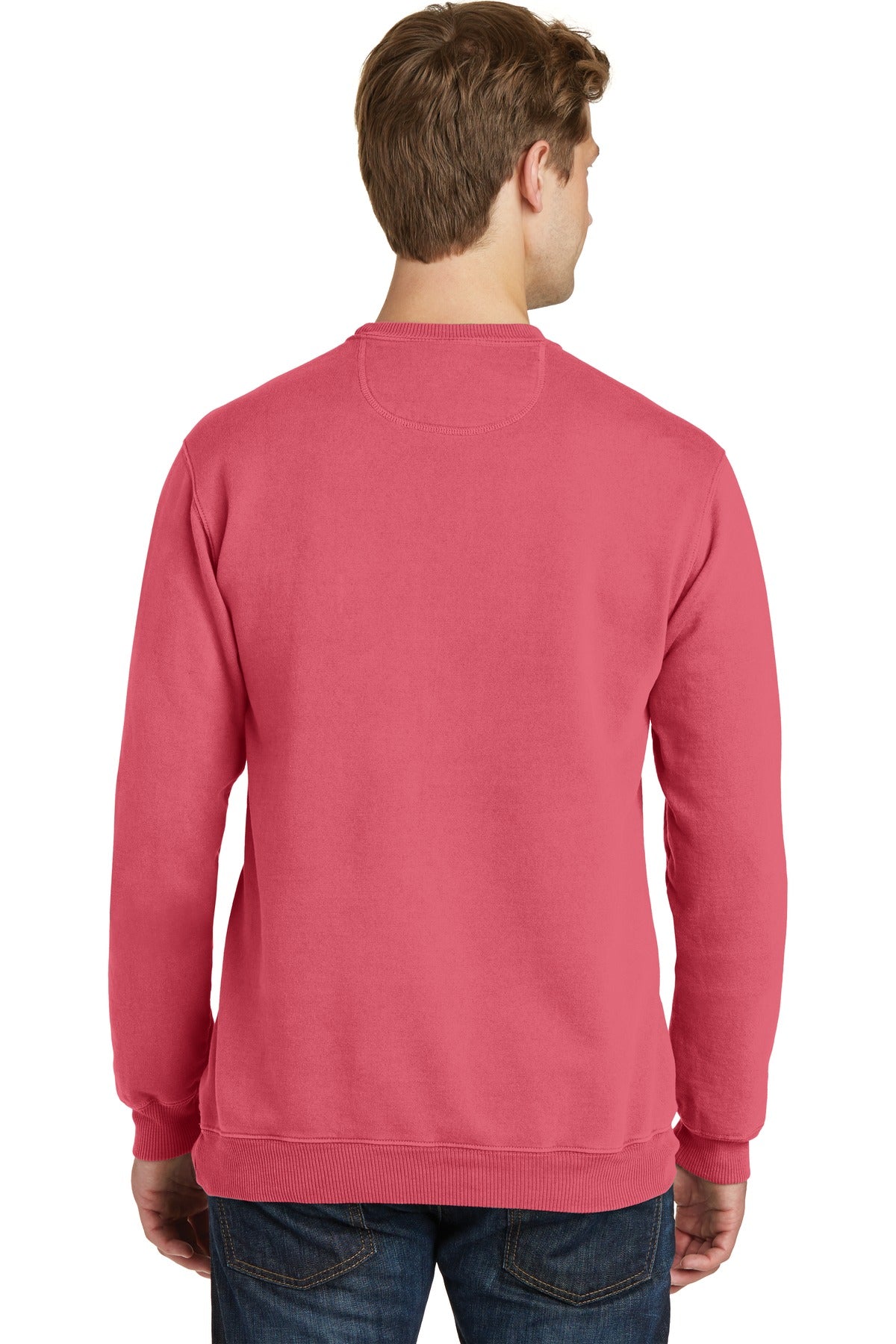 Fruit Punch Port & Co Beach Wash Garment-Dyed Crewneck Sweatshirt PC098