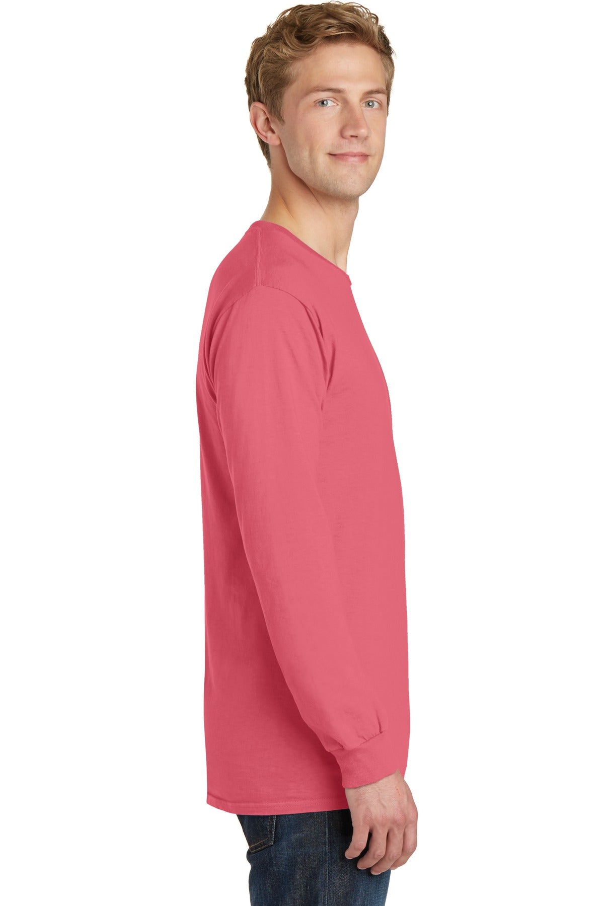 Fruit Punch Port & Co Beach Wash Garment-Dyed Long Sleeve Tee PC099LS