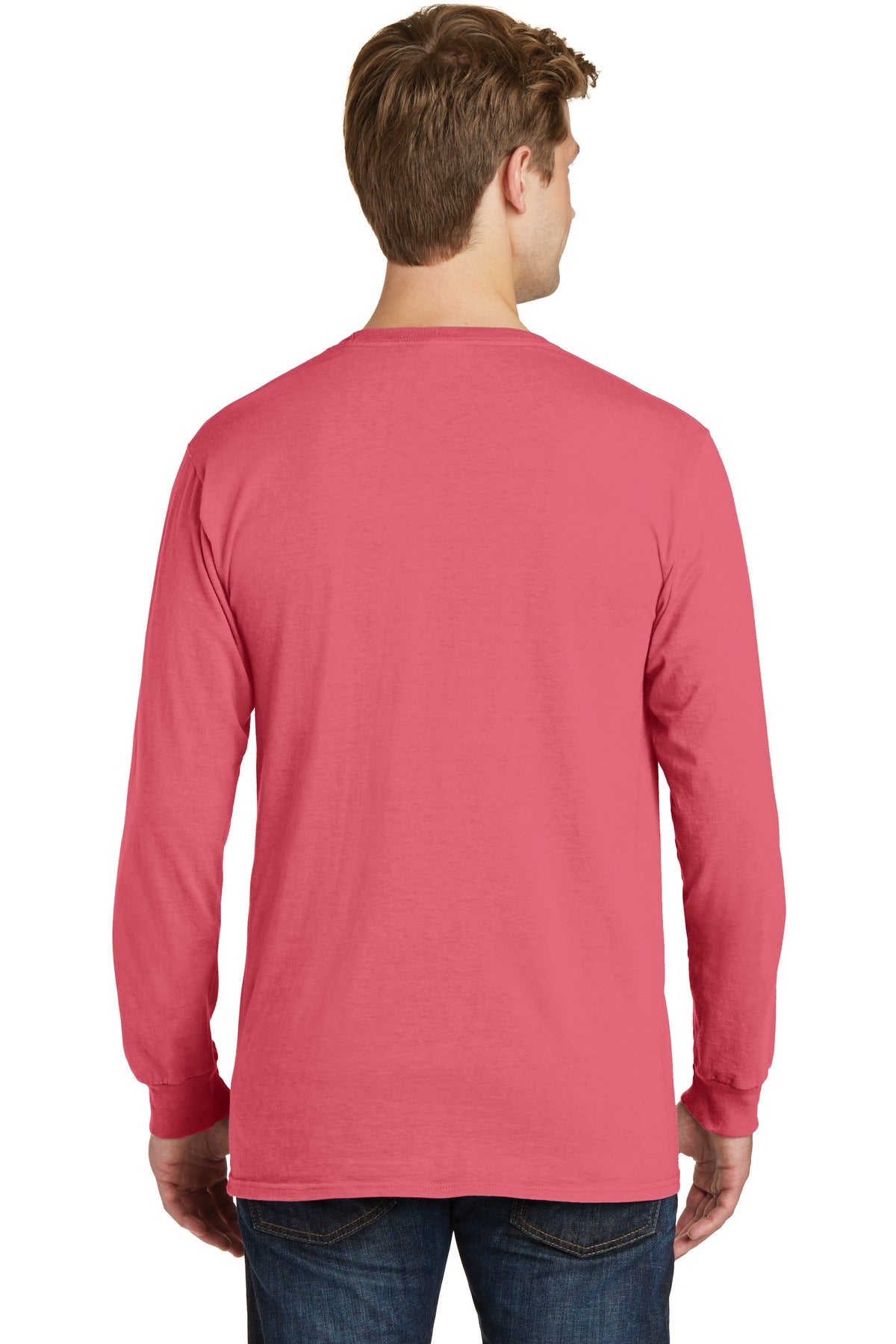 Fruit Punch Port & Co Beach Wash Garment-Dyed Long Sleeve Tee PC099LS