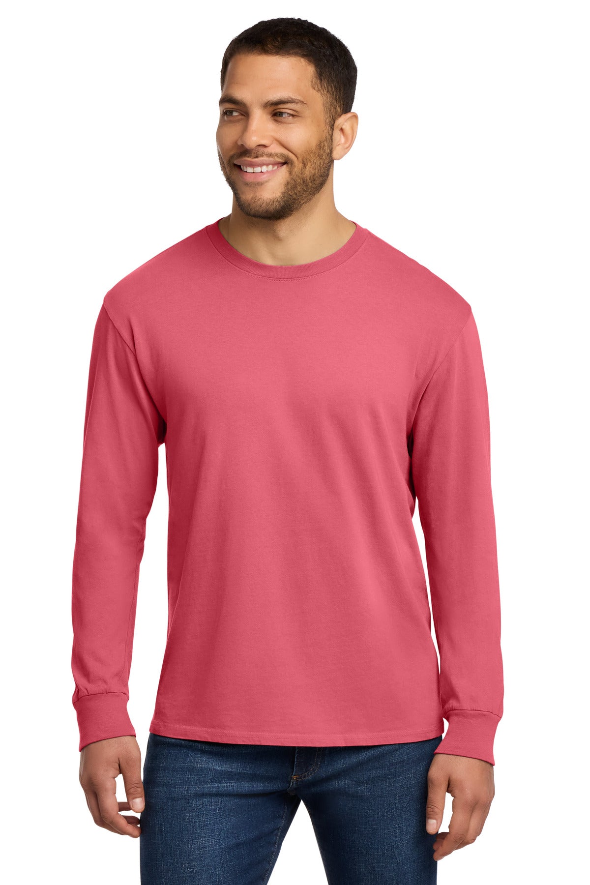 Fruit Punch Port & Co Beach Wash Garment-Dyed Long Sleeve Tee PC099LS