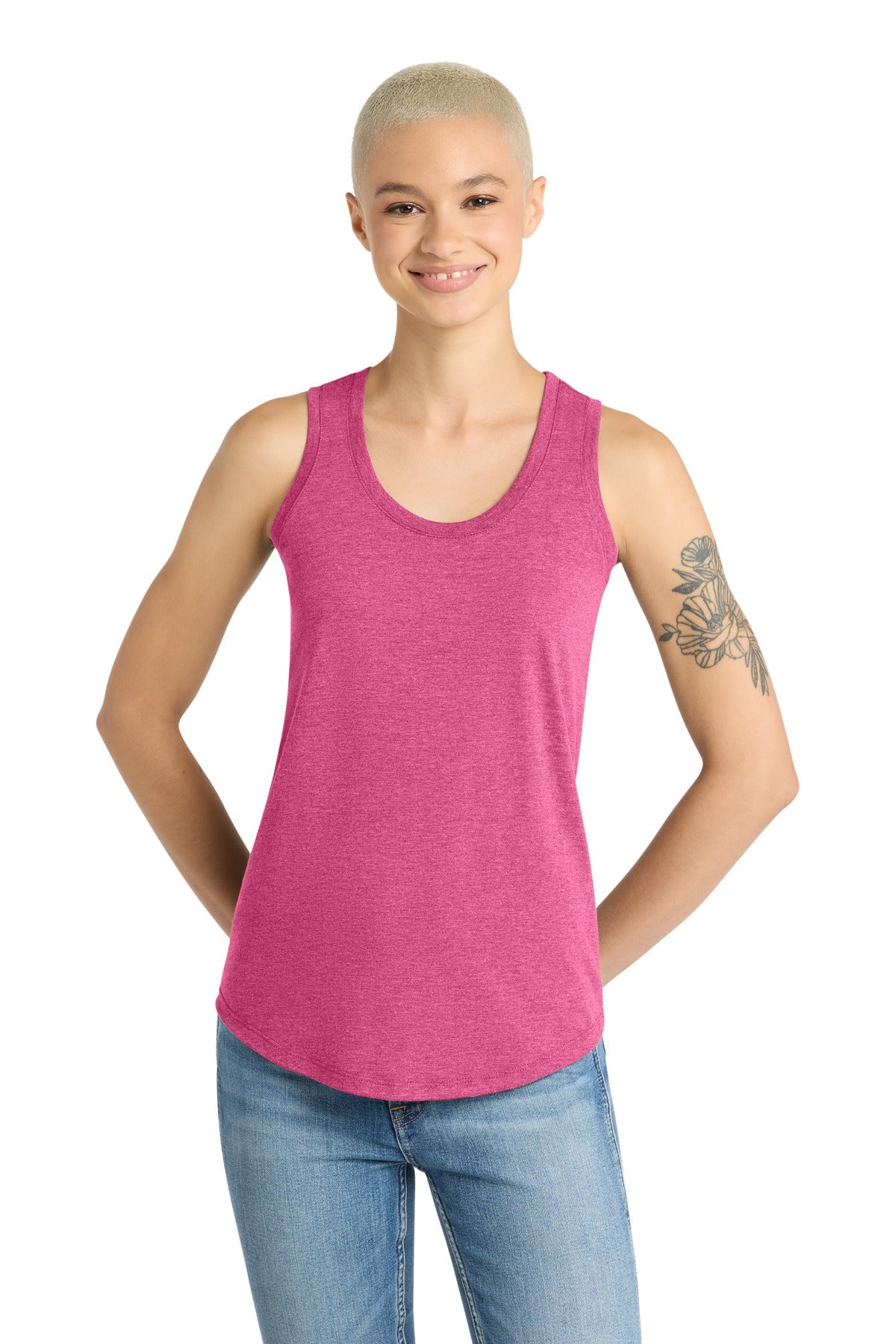 Fuchsia Frost District Women's Perfect Tri Racerback Tank. DM138L