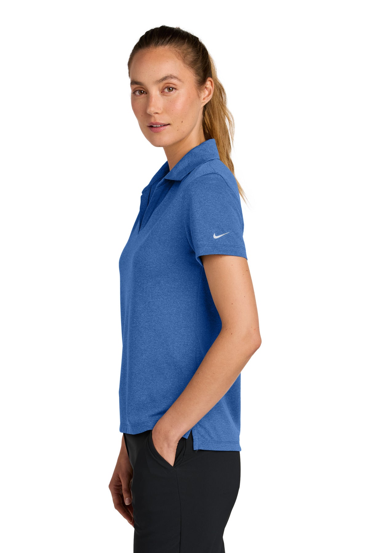 GameRyHthr Nike Women's Dri-FIT Smooth Heather Polo NKFQ4793