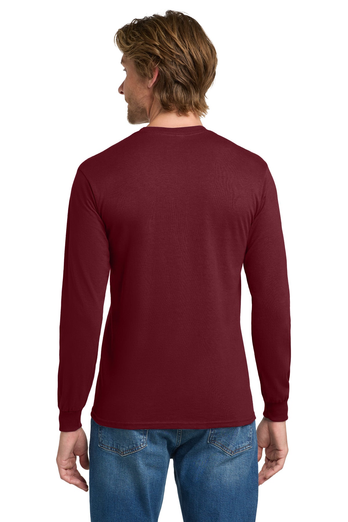 Garnet Gildan - Heavy Cotton 100% Cotton Long Sleeve T-Shirt. 5400