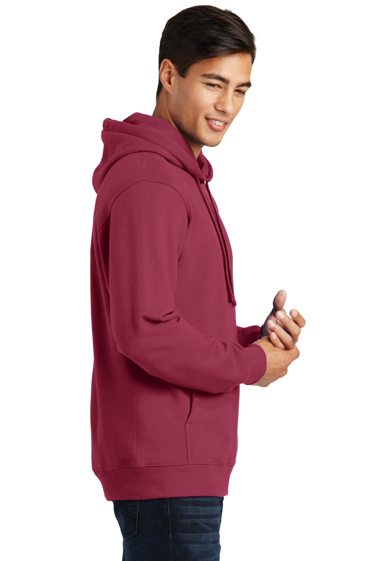 Garnet Port & Co Fan Favorite Fleece Pullover Hooded Sweatshirt. PC850H