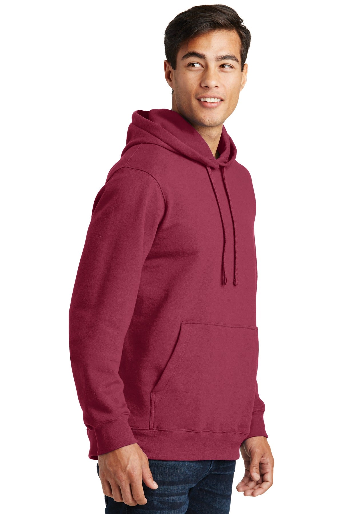 Garnet Port & Co Fan Favorite Fleece Pullover Hooded Sweatshirt. PC850H