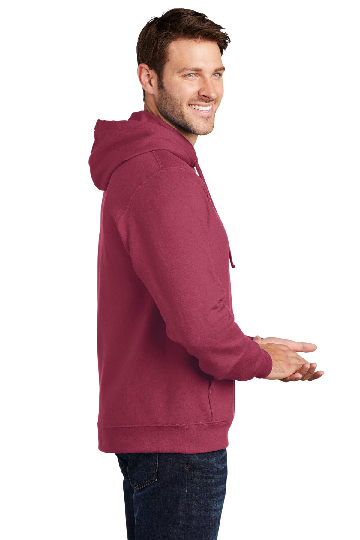 Garnet Port & Co Fan Favorite Fleece Pullover Hooded Sweatshirt. PC850H