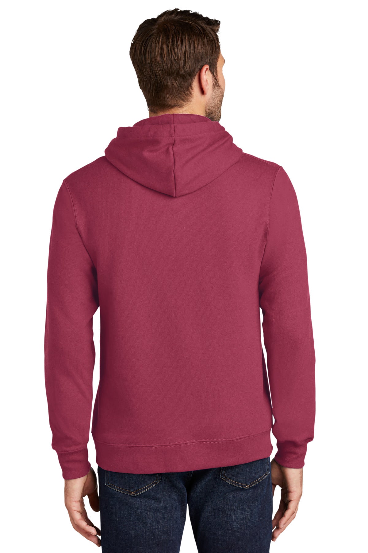 Garnet Port & Co Fan Favorite Fleece Pullover Hooded Sweatshirt. PC850H