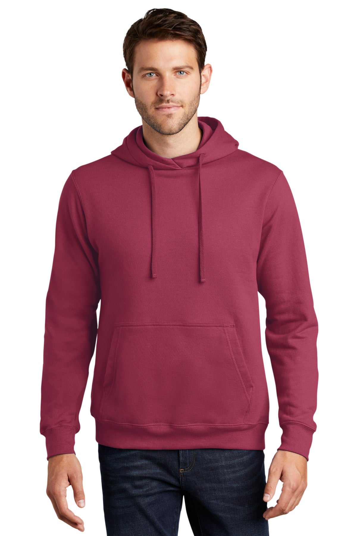 Garnet Port & Co Fan Favorite Fleece Pullover Hooded Sweatshirt. PC850H