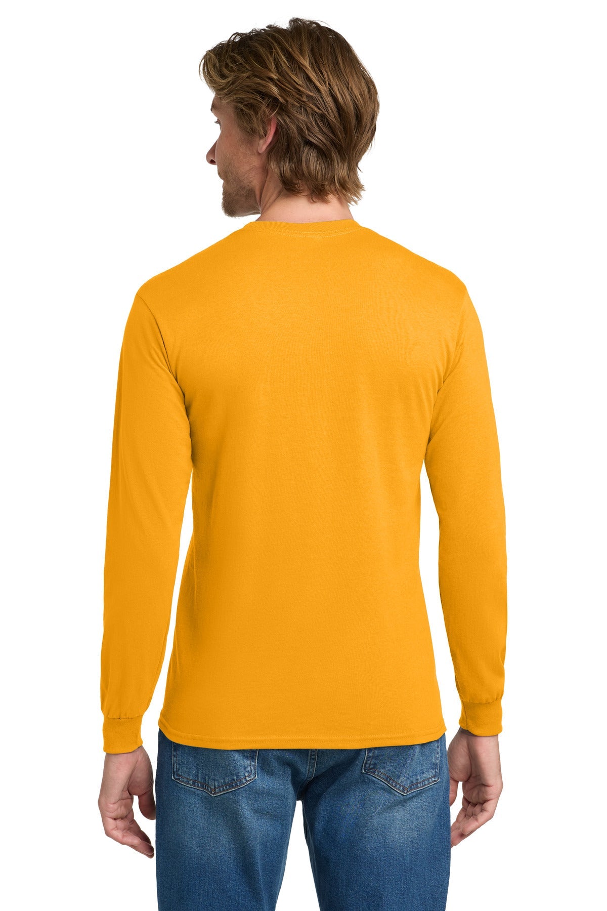 Gold Gildan - Heavy Cotton 100% Cotton Long Sleeve T-Shirt. 5400
