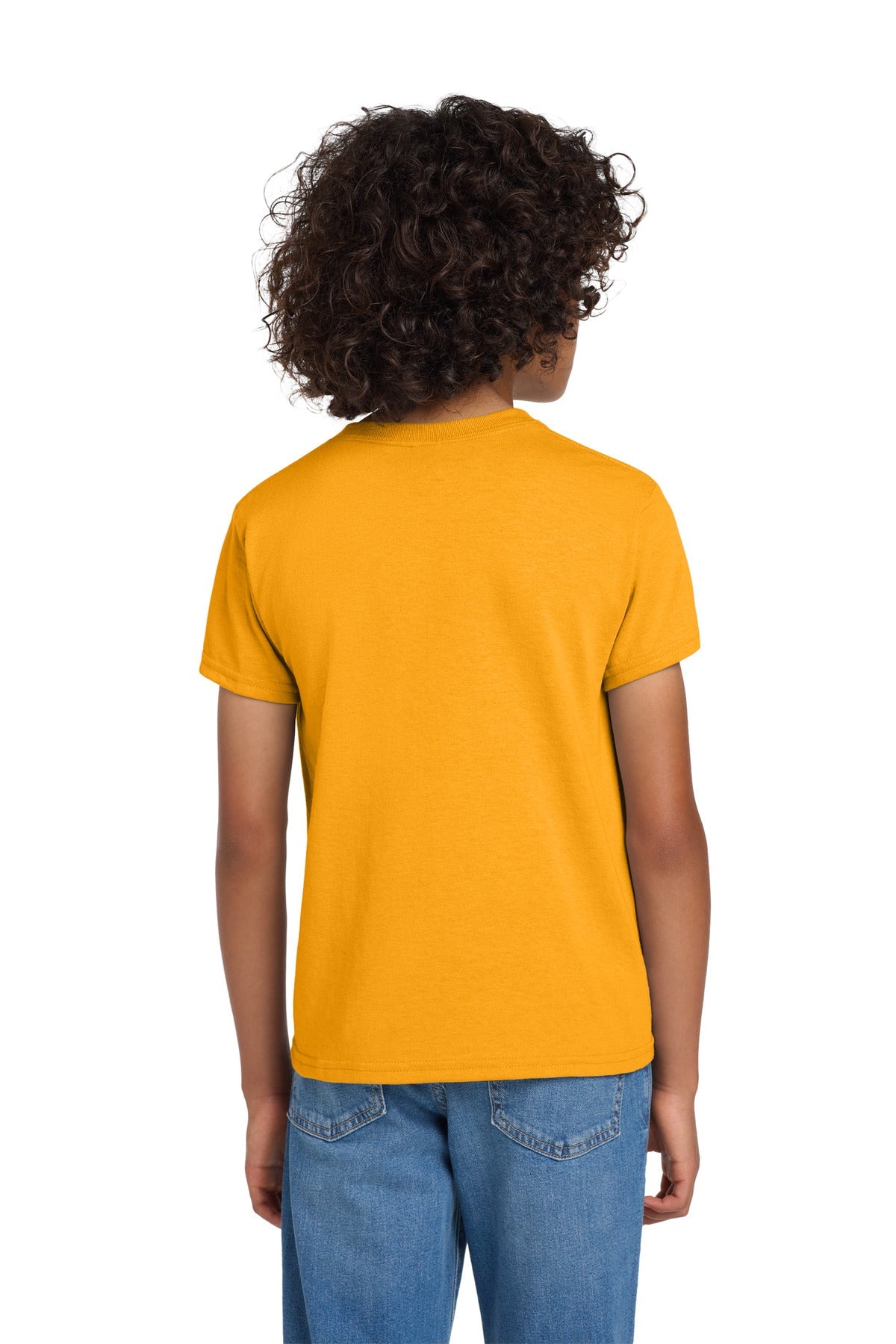 Gold Gildan Youth DryBlend 50 Cotton/50 Poly T-Shirt. 8000B