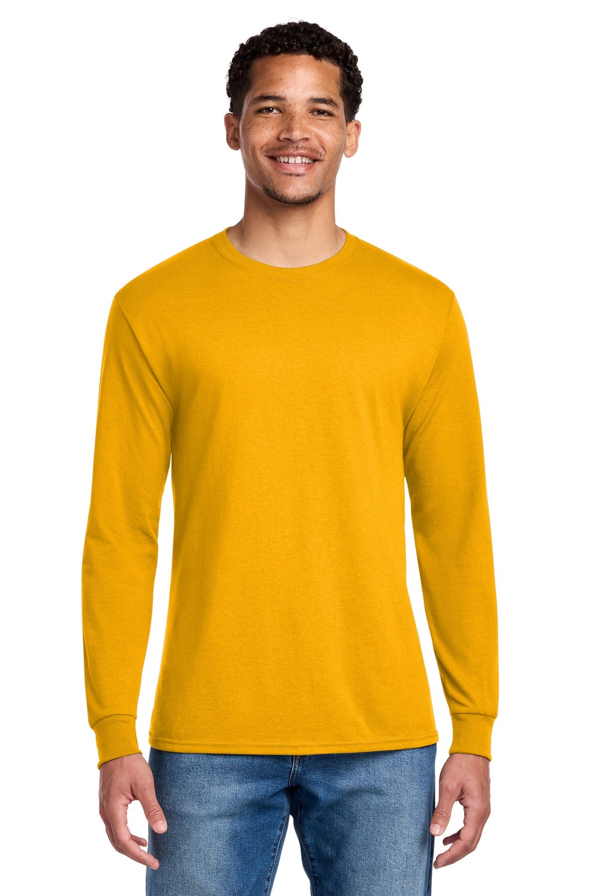 Gold Jerzees - Dri-Power 50/50 Cotton/Poly Long Sleeve T-Shirt. 29LS