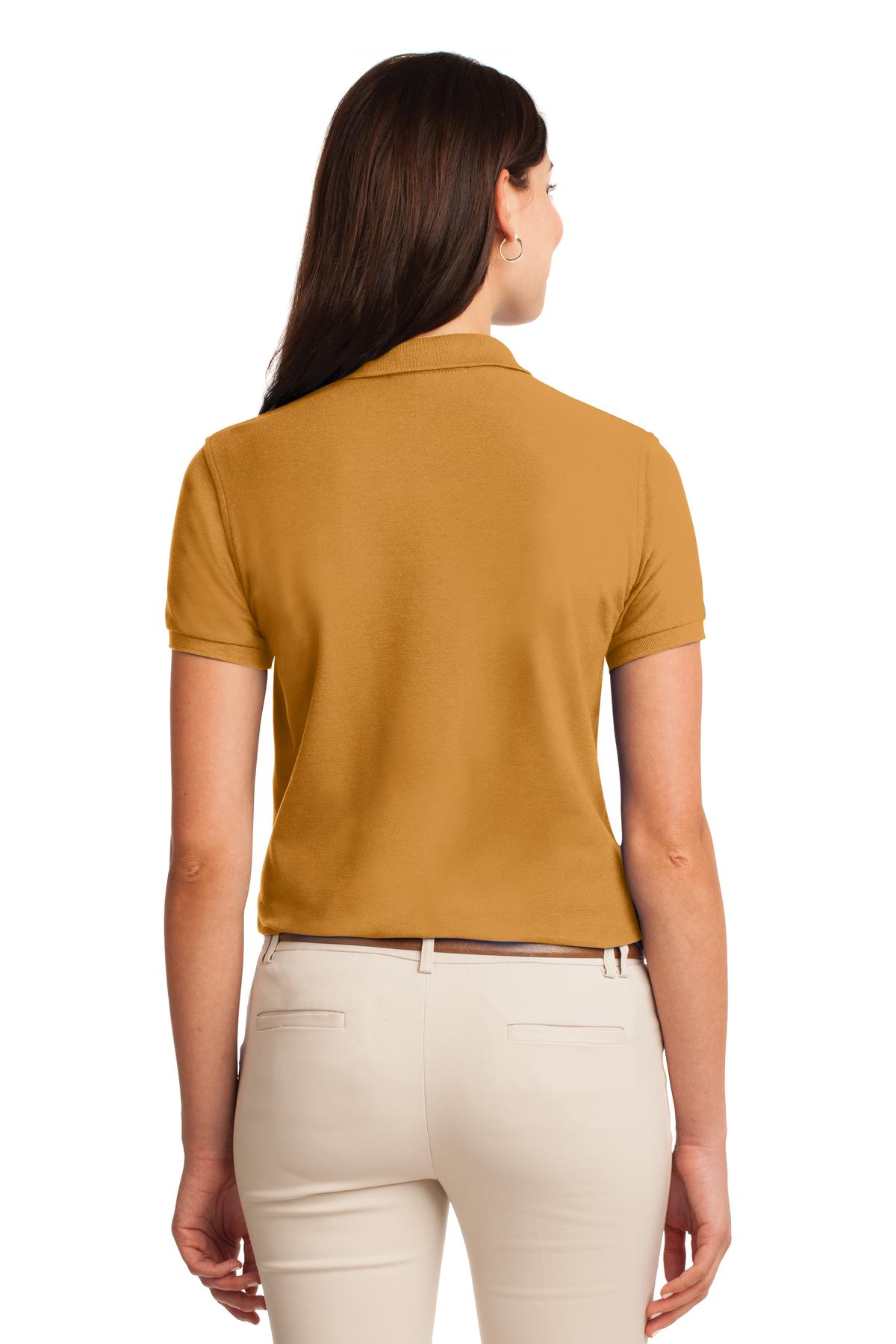 Gold Port Authority Women's Silk Touch Polo. L500