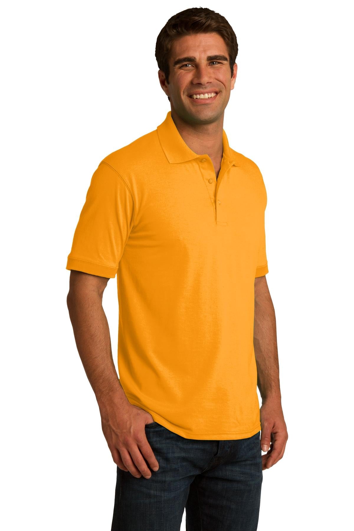 Gold Port & Co Core Blend Jersey Knit Polo. KP55