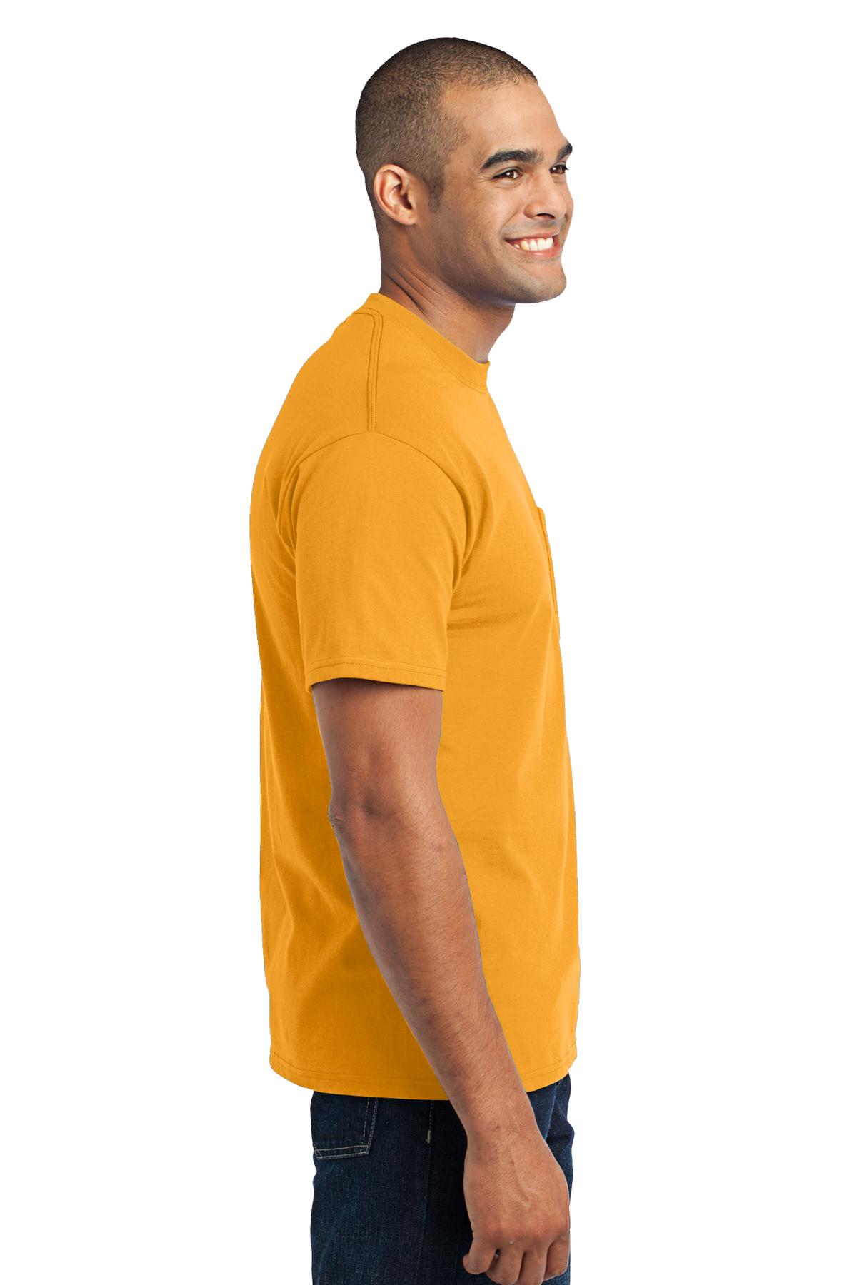 Gold Port & Co Core Blend Pocket Tee. PC55P