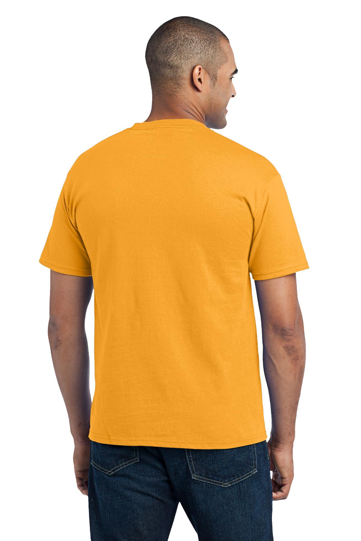 Gold Port & Co Core Blend Pocket Tee. PC55P