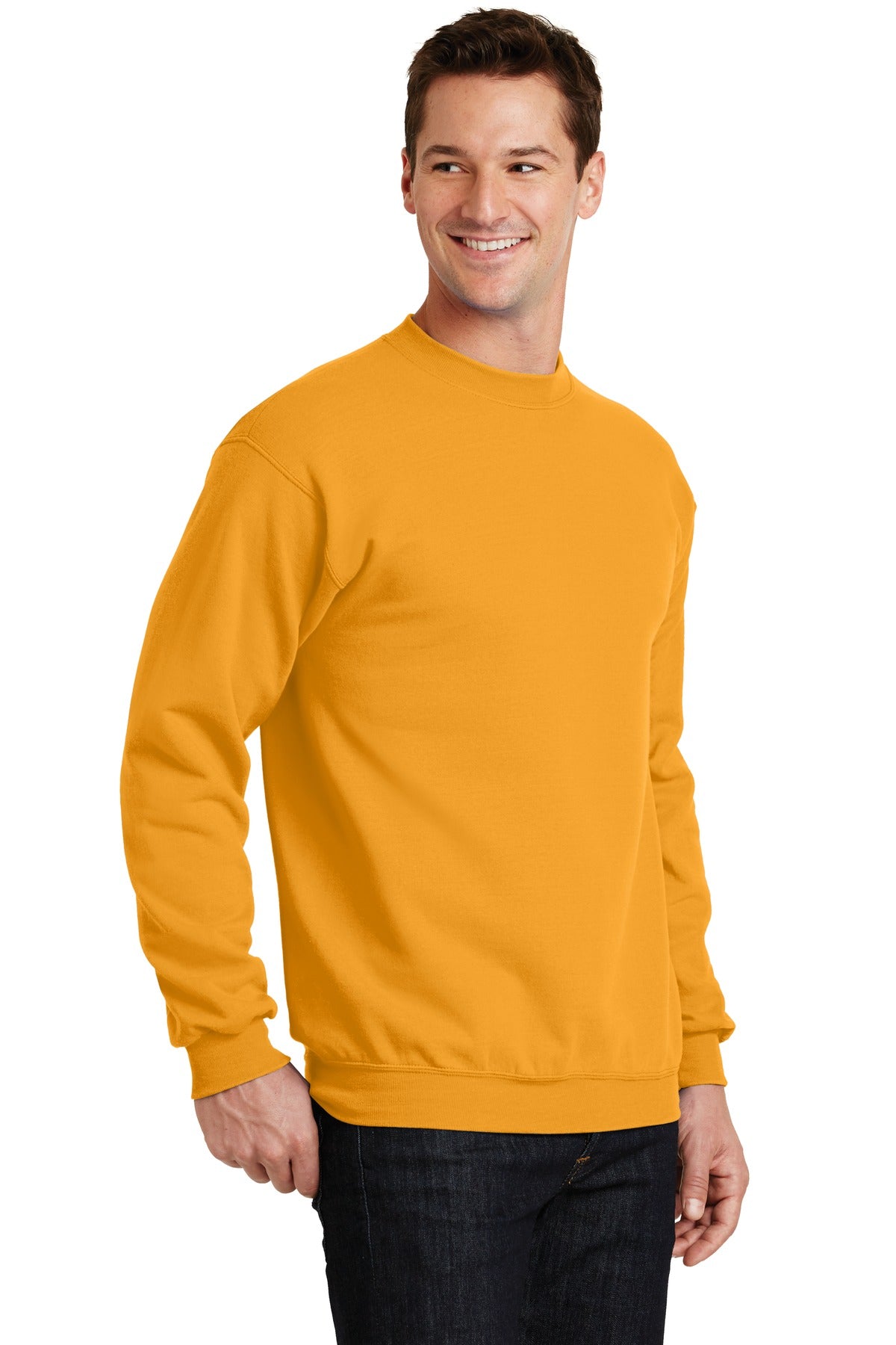 Gold Port & Co Core Fleece Crewneck Sweatshirt. PC78