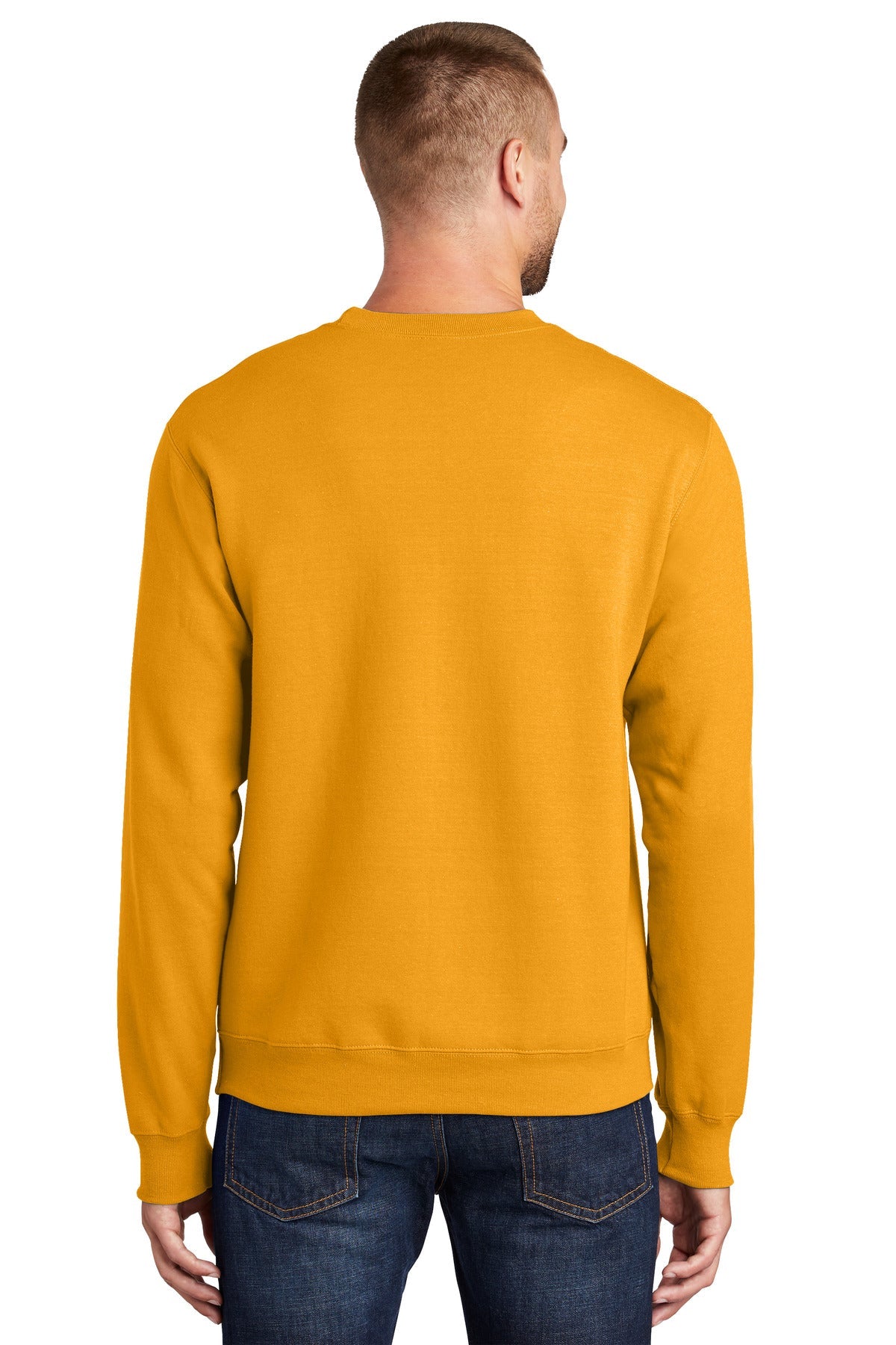 Gold Port & Co Essential Fleece Crewneck Sweatshirt. PC90