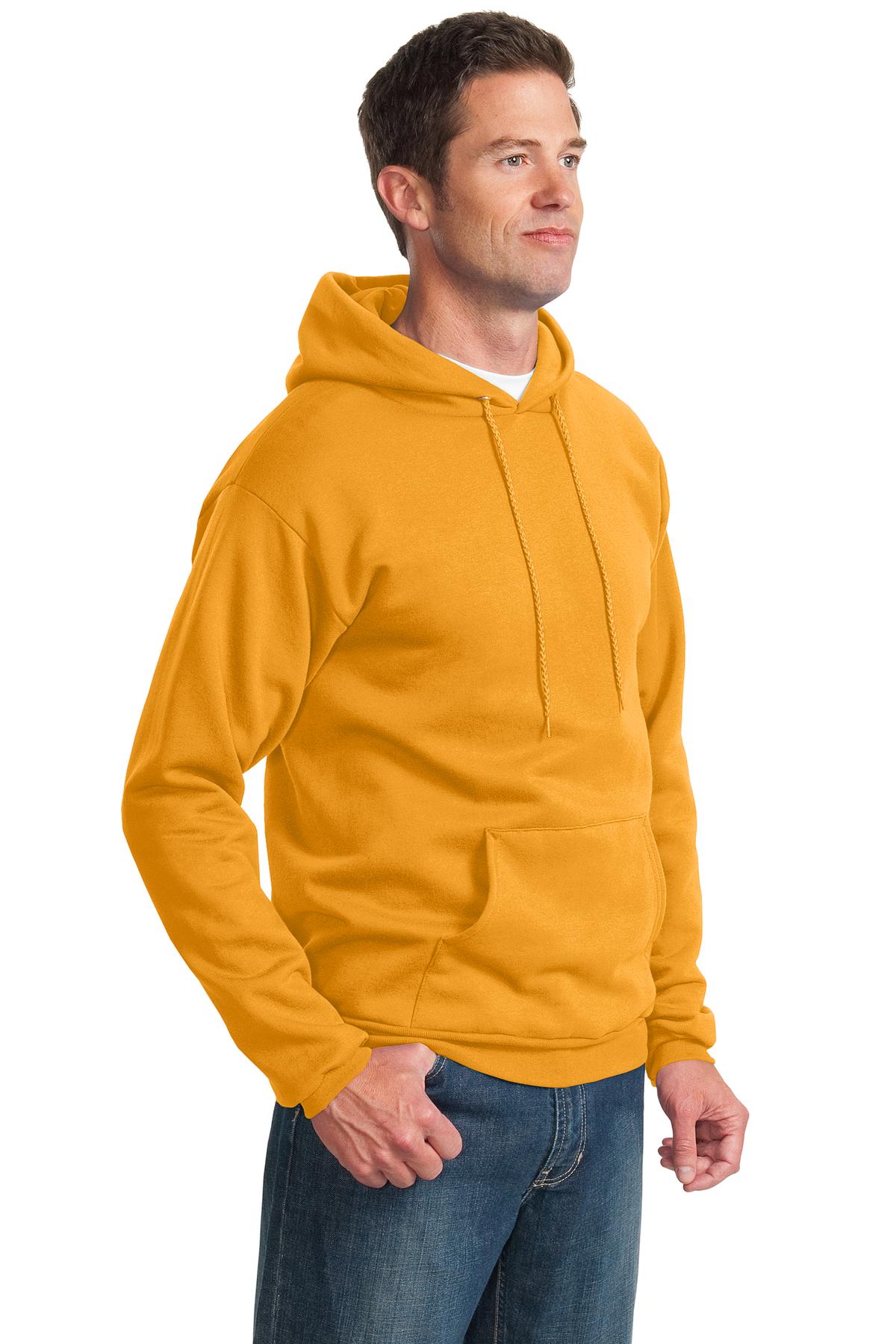 Gold Port & Co Essential Fleece Pullover Hooded Sweatshirt. PC90H