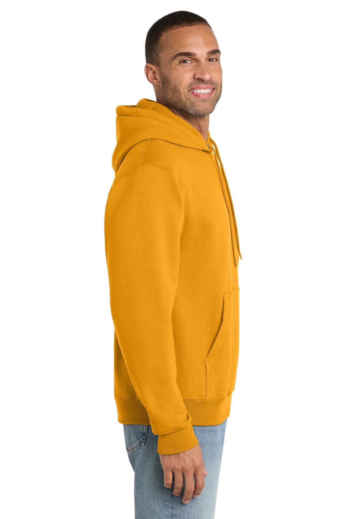 Gold Port & Co Essential Fleece Pullover Hooded Sweatshirt. PC90H