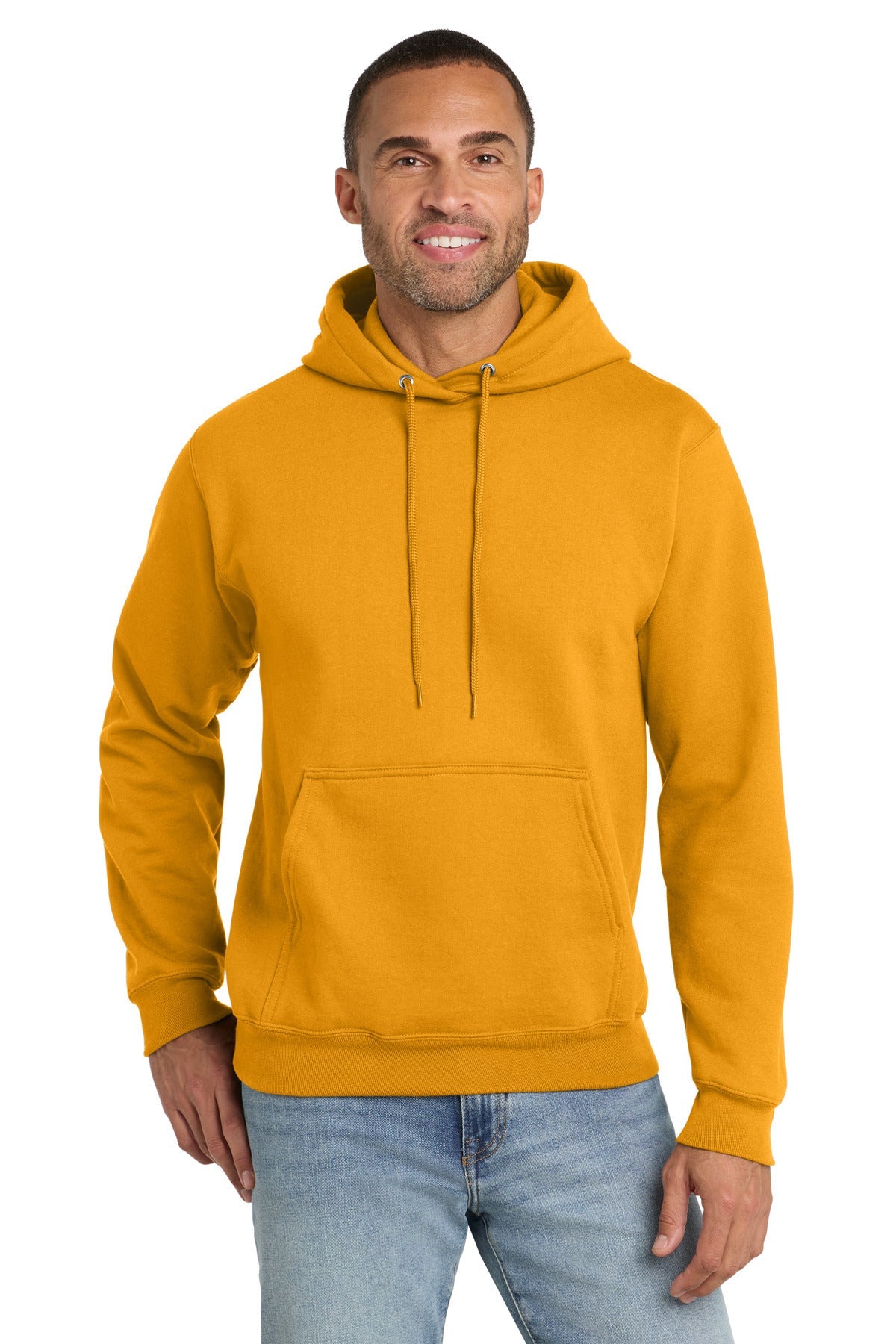 Gold Port & Co Essential Fleece Pullover Hooded Sweatshirt. PC90H