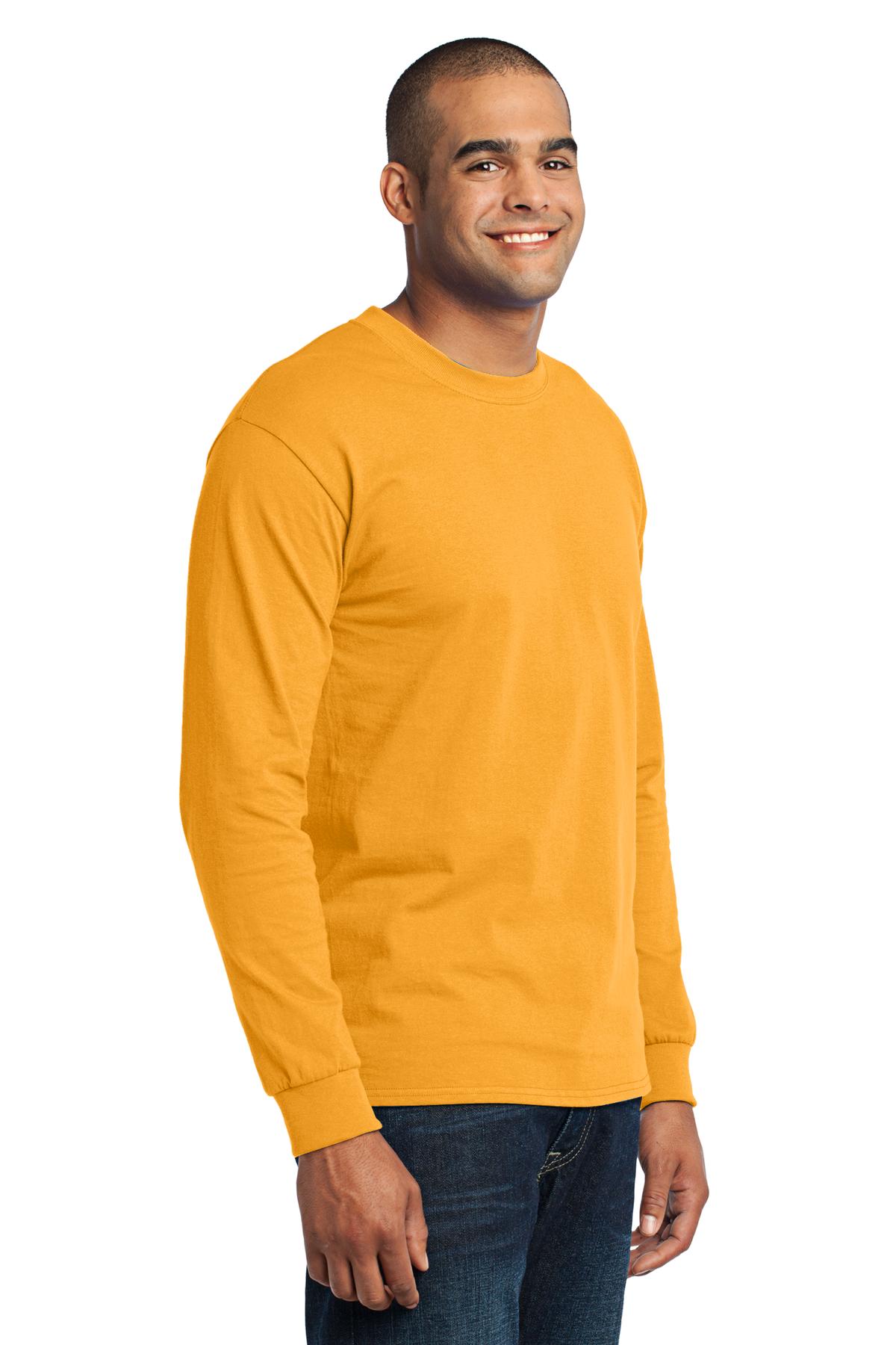 Gold Port & Co Long Sleeve Core Blend Tee. PC55LS