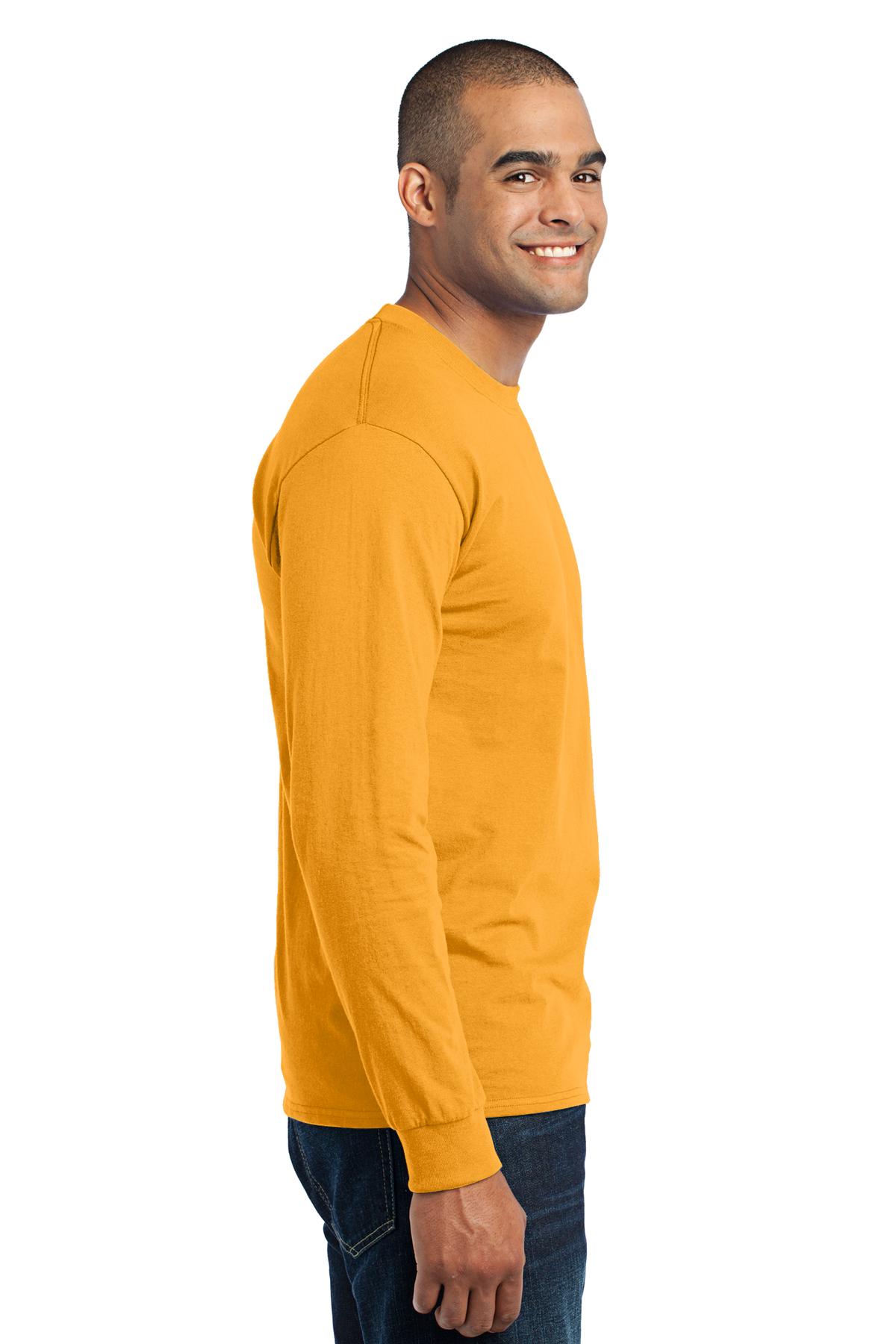 Gold Port & Co Long Sleeve Core Blend Tee. PC55LS
