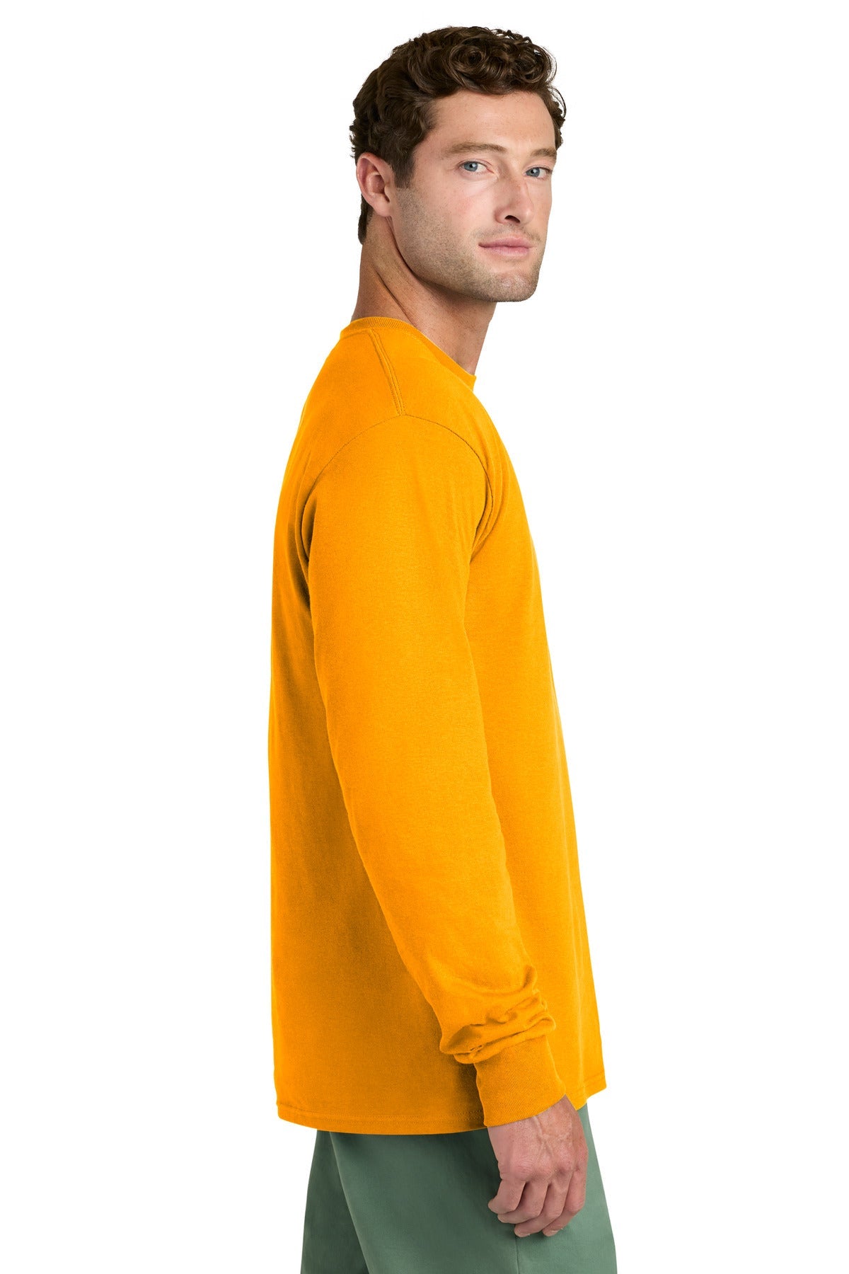 Gold Port & Co Long Sleeve Core Cotton Tee. PC54LS