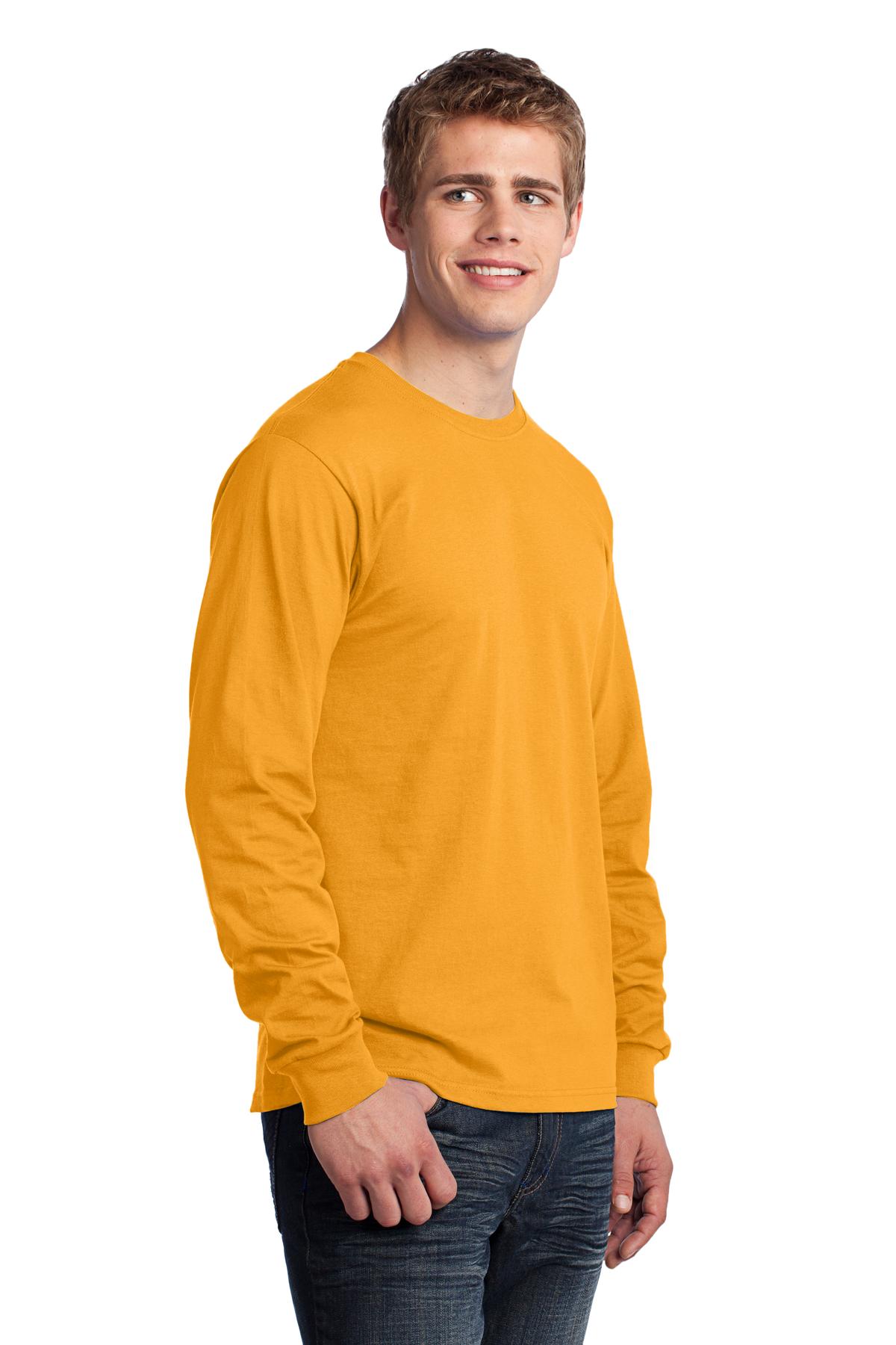 Gold Port & Co Long Sleeve Core Cotton Tee. PC54LS