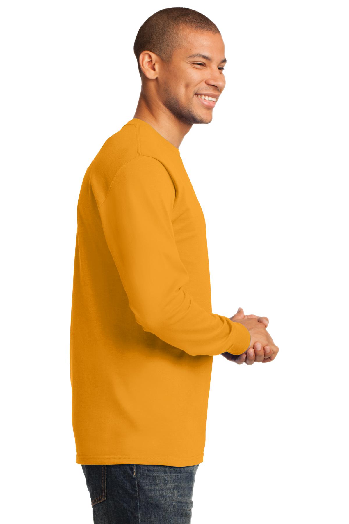 Gold Port & Co Long Sleeve Essential Tee. PC61LS