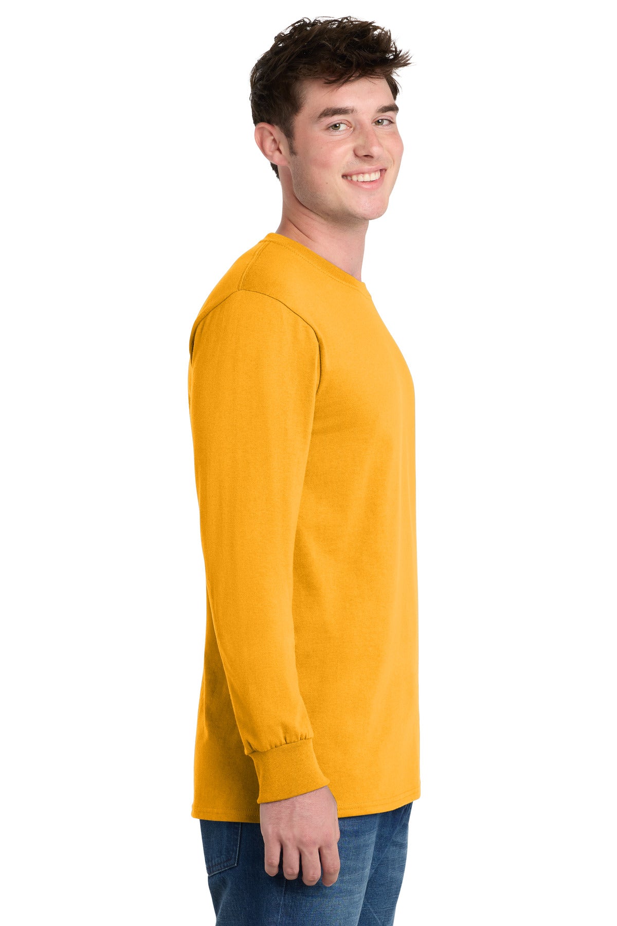 Gold Port & Co Long Sleeve Essential Tee. PC61LS