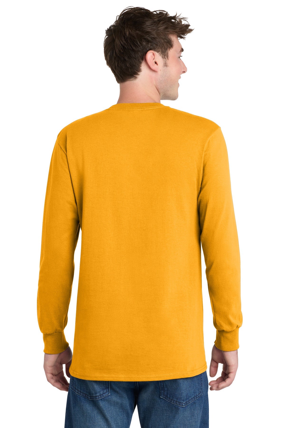Gold Port & Co Long Sleeve Essential Tee. PC61LS
