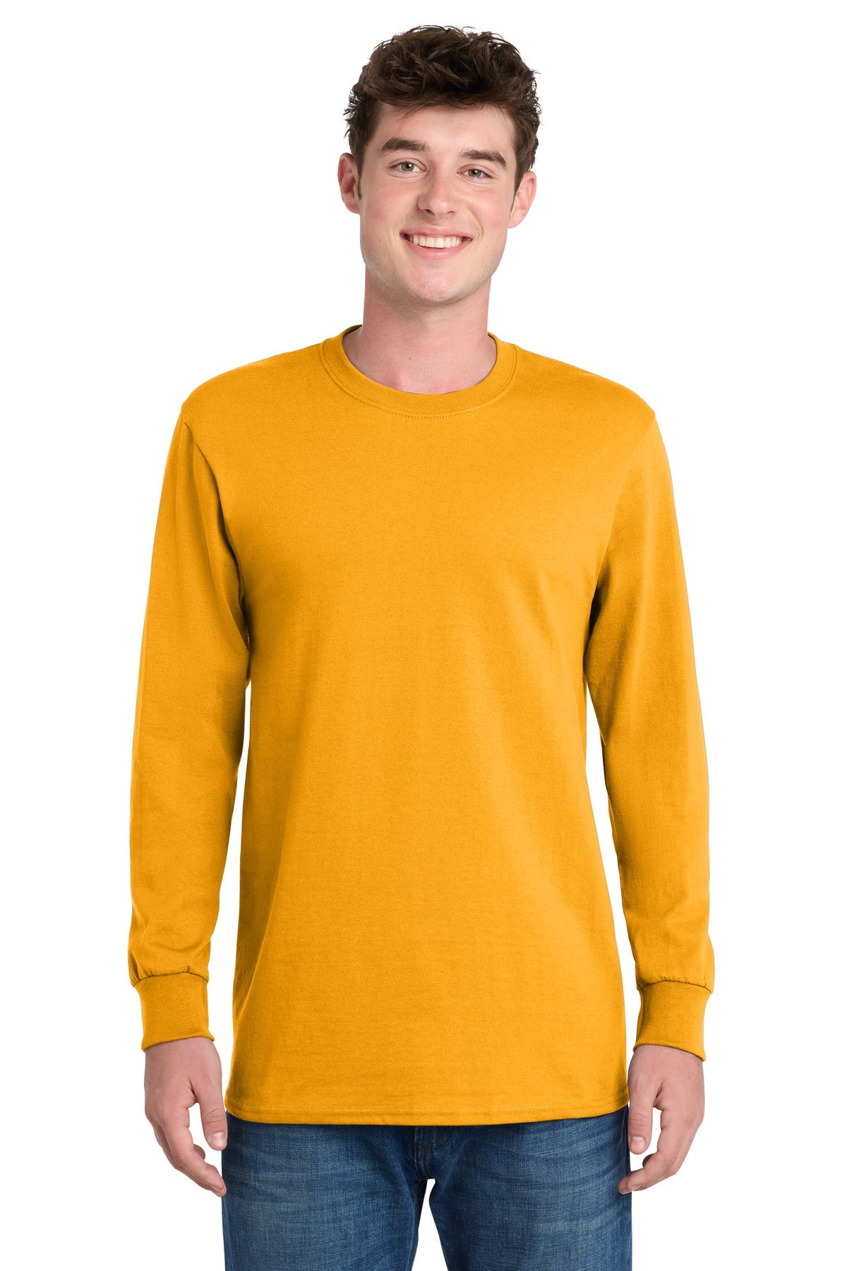 Gold Port & Co Long Sleeve Essential Tee. PC61LS