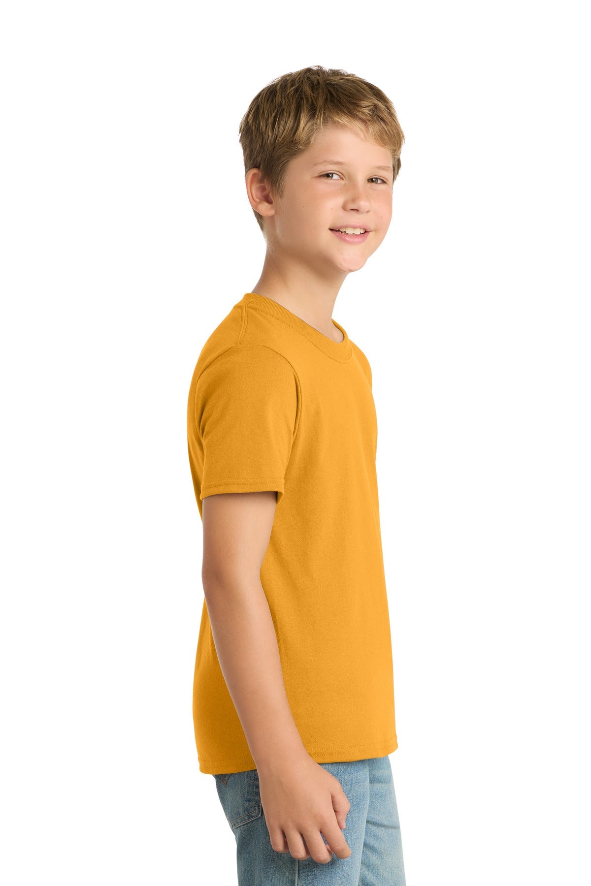 Gold Port & Co Youth Core Blend Tee. PC55Y