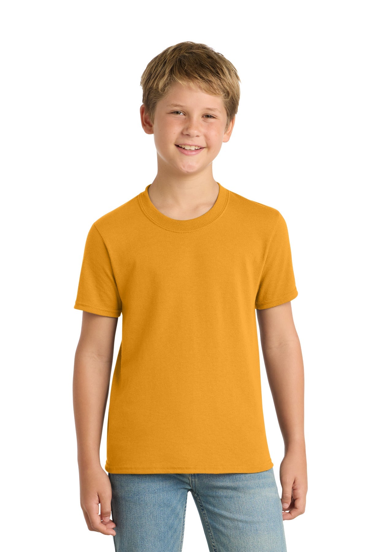 Gold Port & Co Youth Core Blend Tee. PC55Y