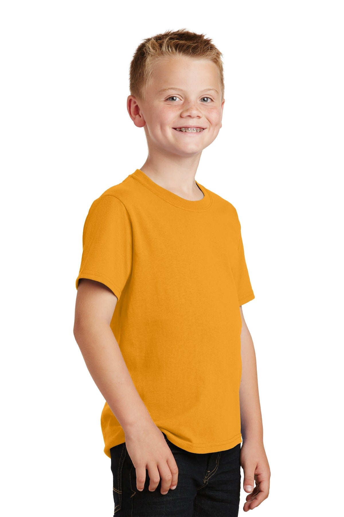 Gold Port & Co Youth Core Cotton Tee. PC54Y