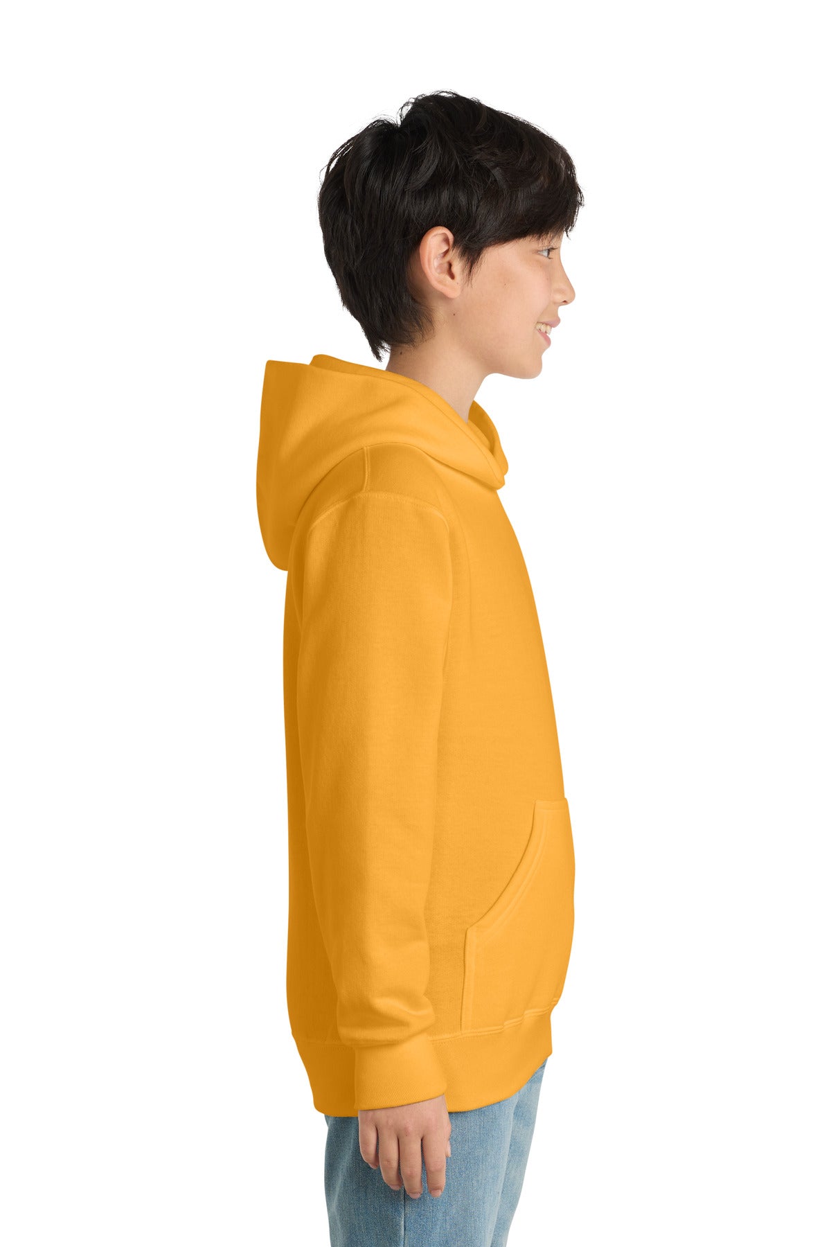 Gold Port & Co Youth Core Fleece Pullover Hooded Sweatshirt. PC90YH