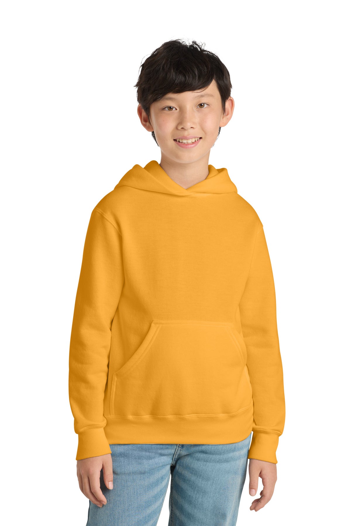 Gold Port & Co Youth Core Fleece Pullover Hooded Sweatshirt. PC90YH