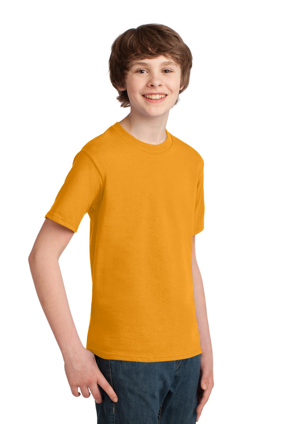 Gold Port & Co Youth Essential Tee. PC61Y