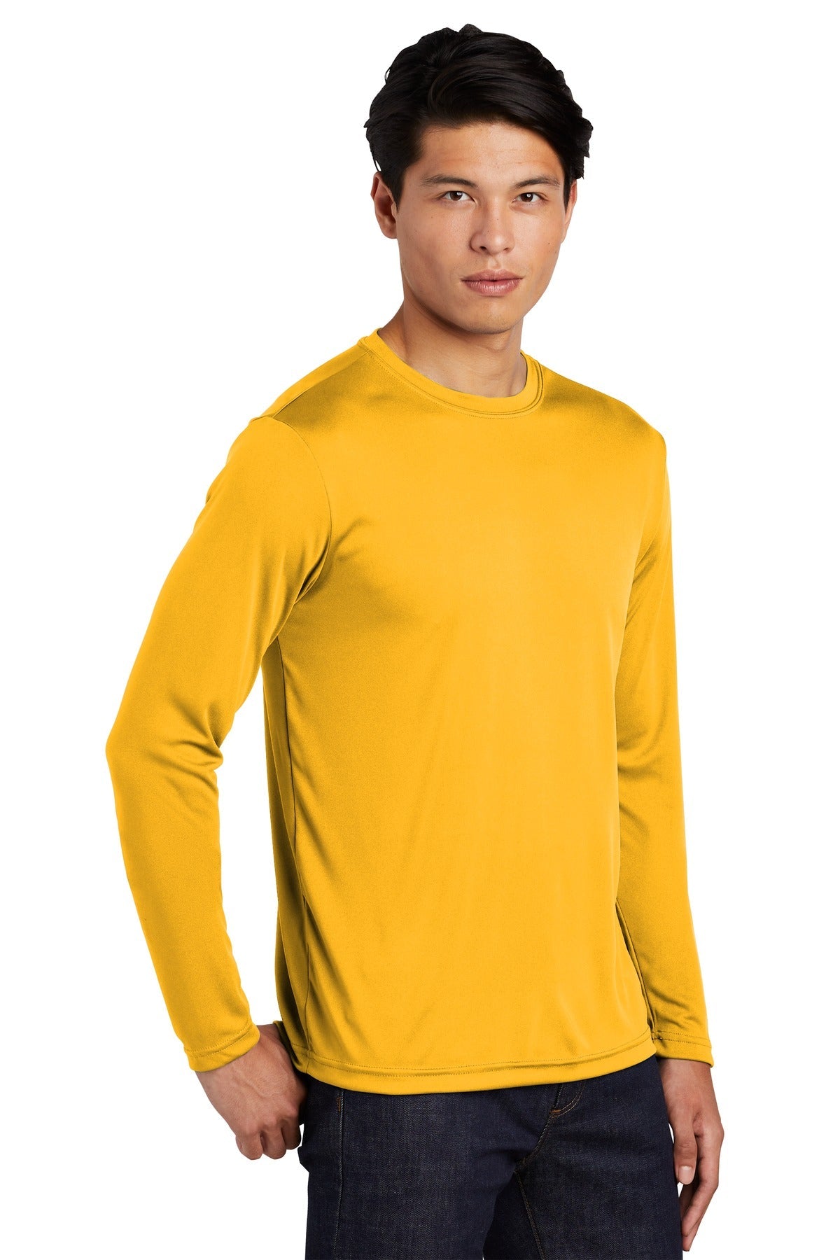Gold Sport-Tek Long Sleeve PosiCharge Competitor Tee. ST350LS
