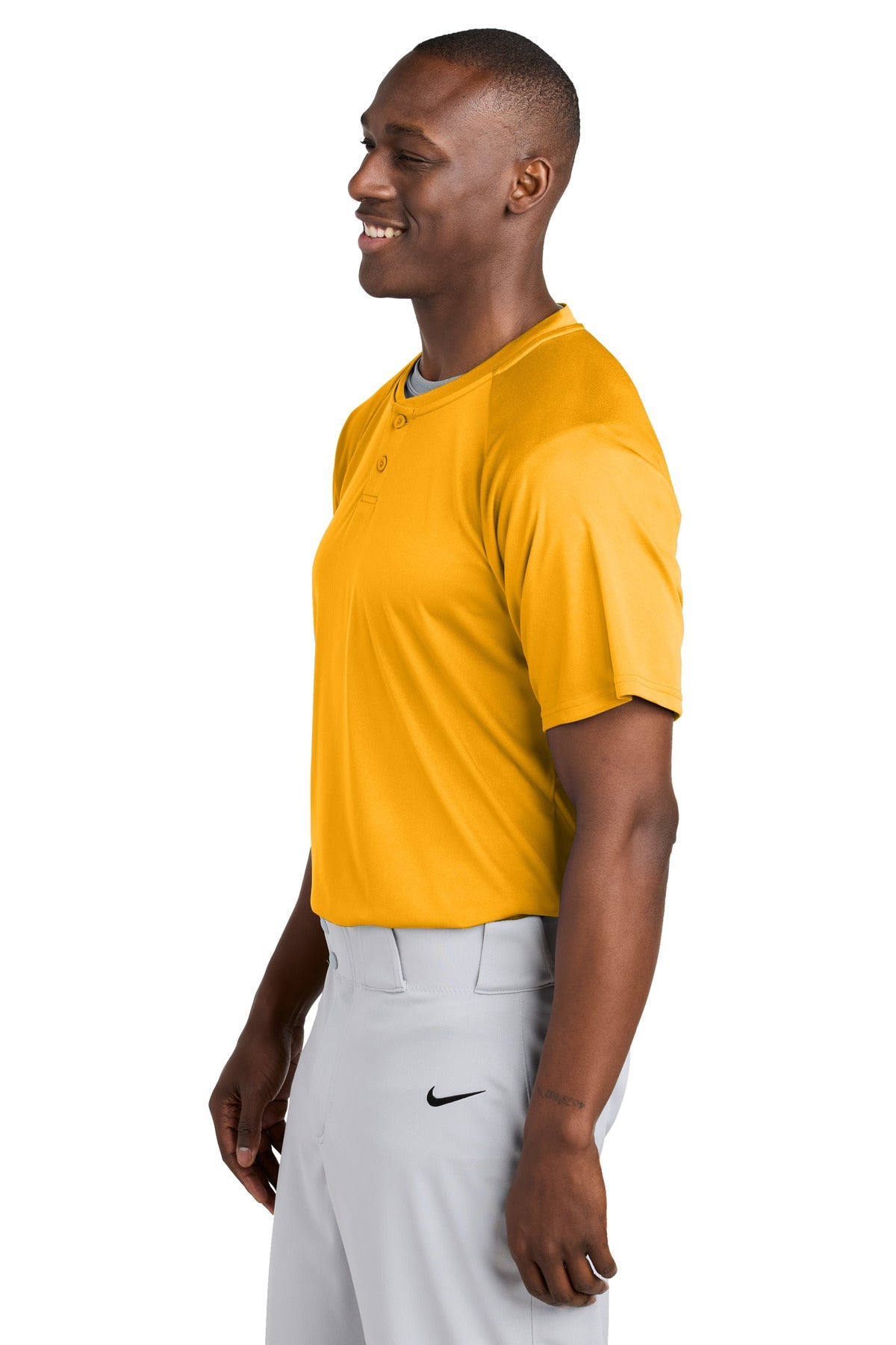 Gold Sport-Tek PosiCharge Competitor 2-Button Henley ST359