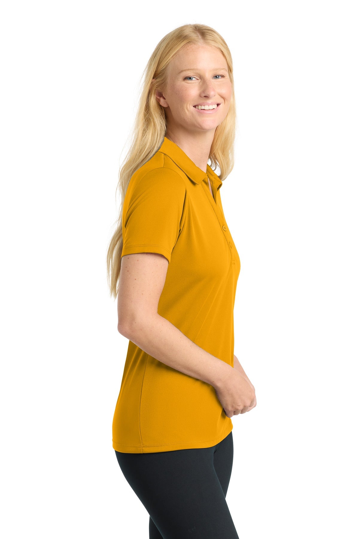 Gold Sport-Tek Women's PosiCharge Competitor Polo. LST550
