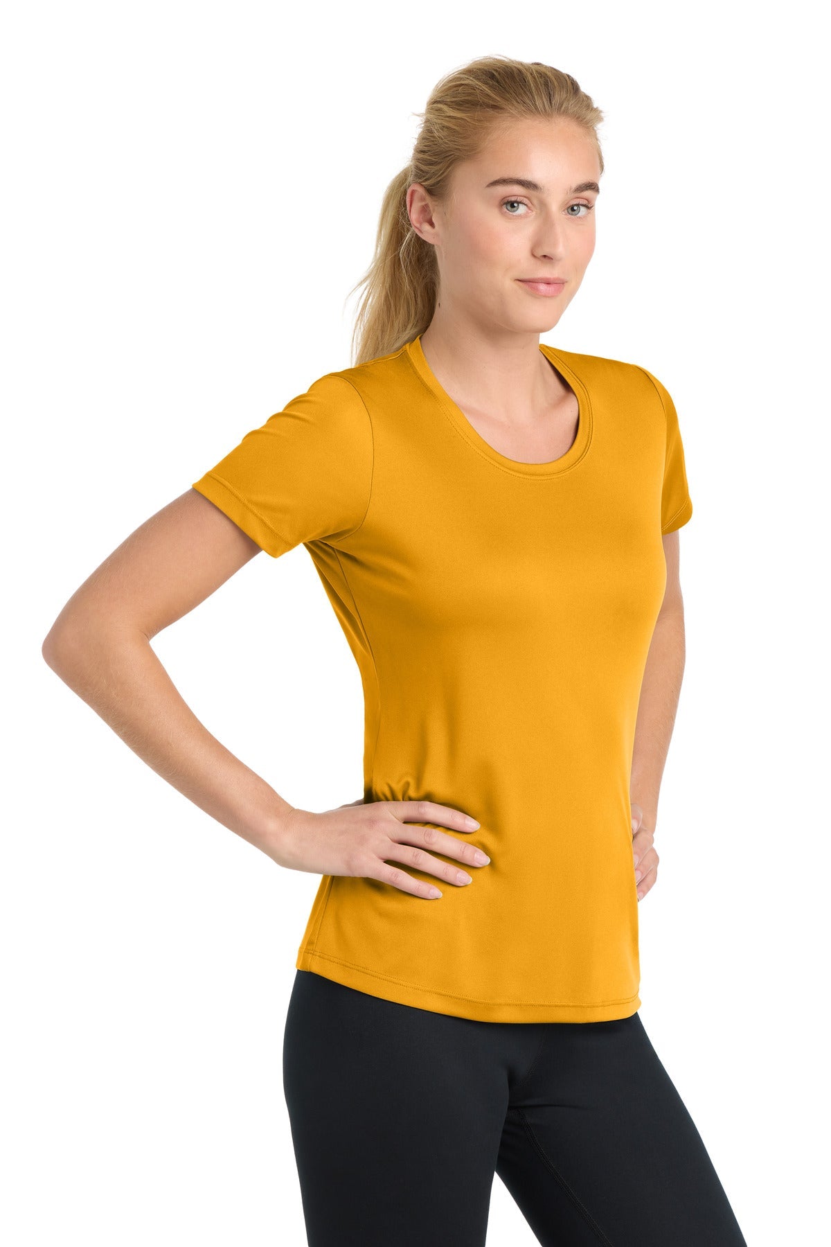 Gold Sport-Tek Women's PosiCharge Competitor Tee. LST350