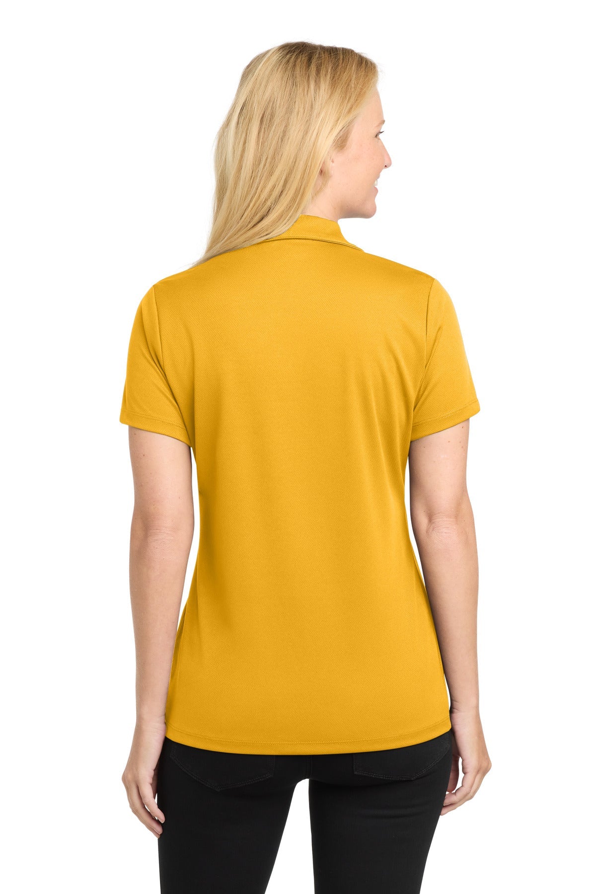 Gold Sport-Tek Women's PosiCharge RacerMesh Polo. LST640