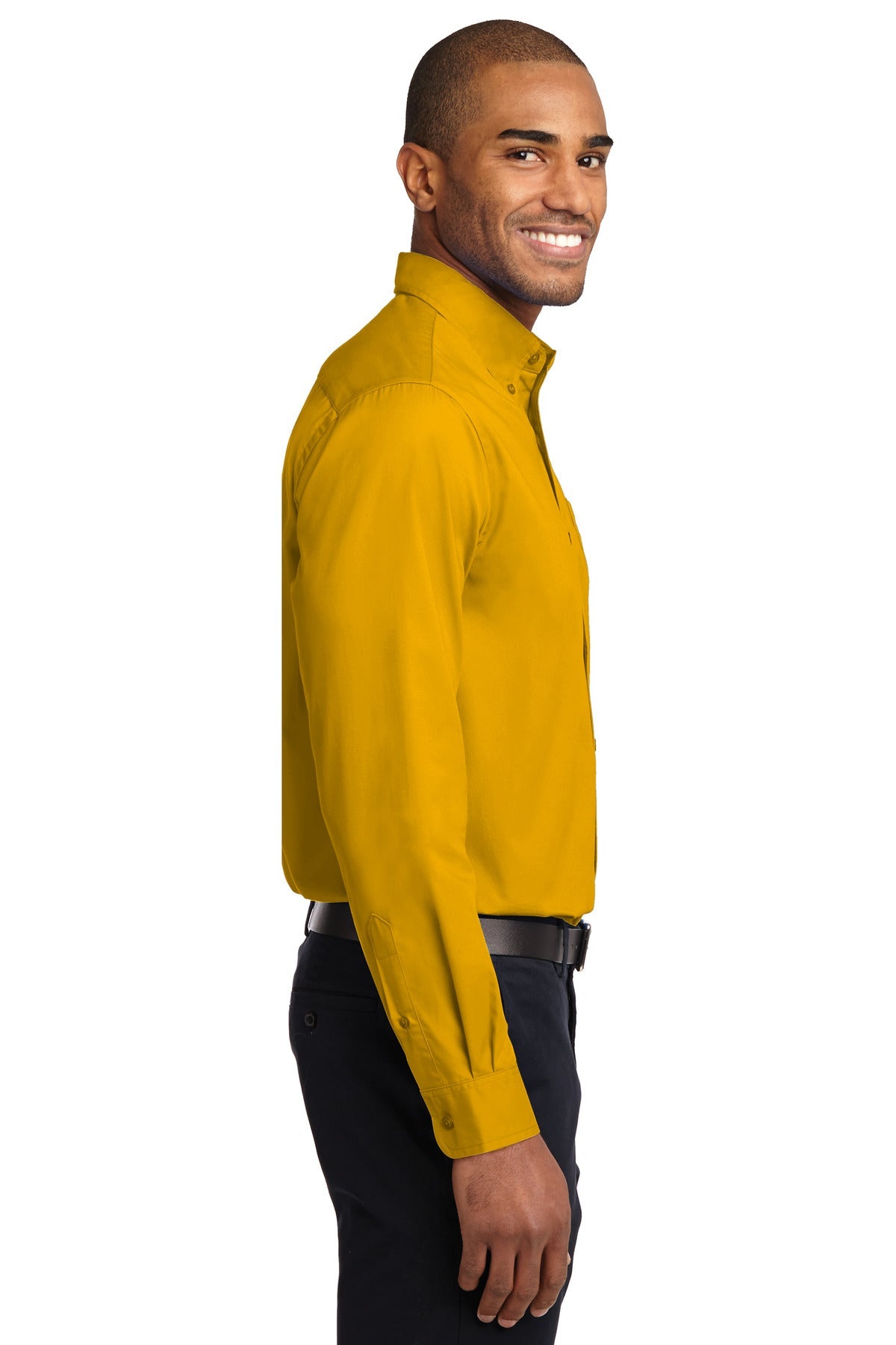 Gold/Gold Port Authority Long Sleeve Easy Care Shirt S608