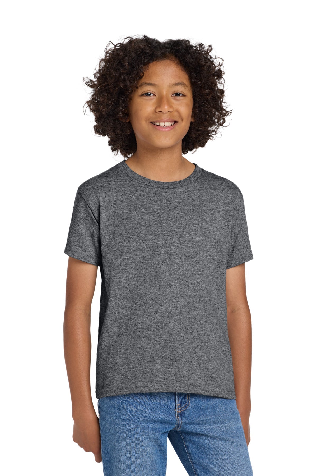 GphHeather Gildan Youth DryBlend 50 Cotton/50 Poly T-Shirt. 8000B