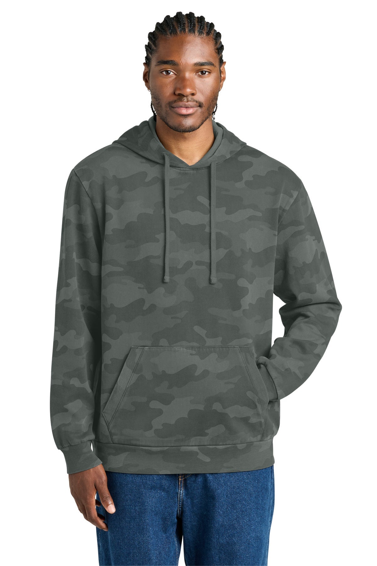 Graphite District Wash Camo Fleece Hoodie DT2200C