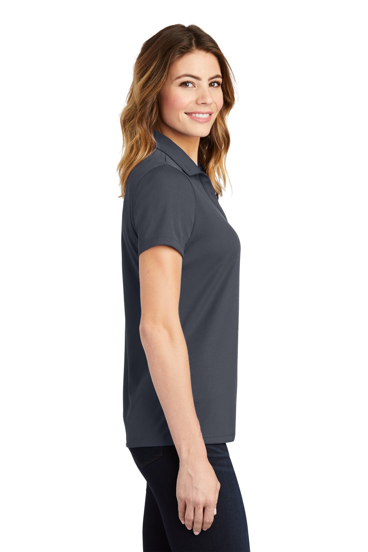 Graphite Grey Sport-Tek Women's PosiCharge RacerMesh Polo. LST640