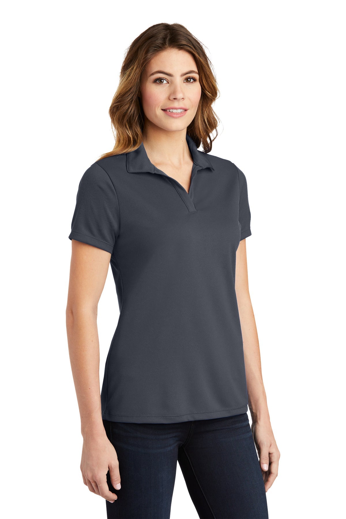 Graphite Grey Sport-Tek Women's PosiCharge RacerMesh Polo. LST640