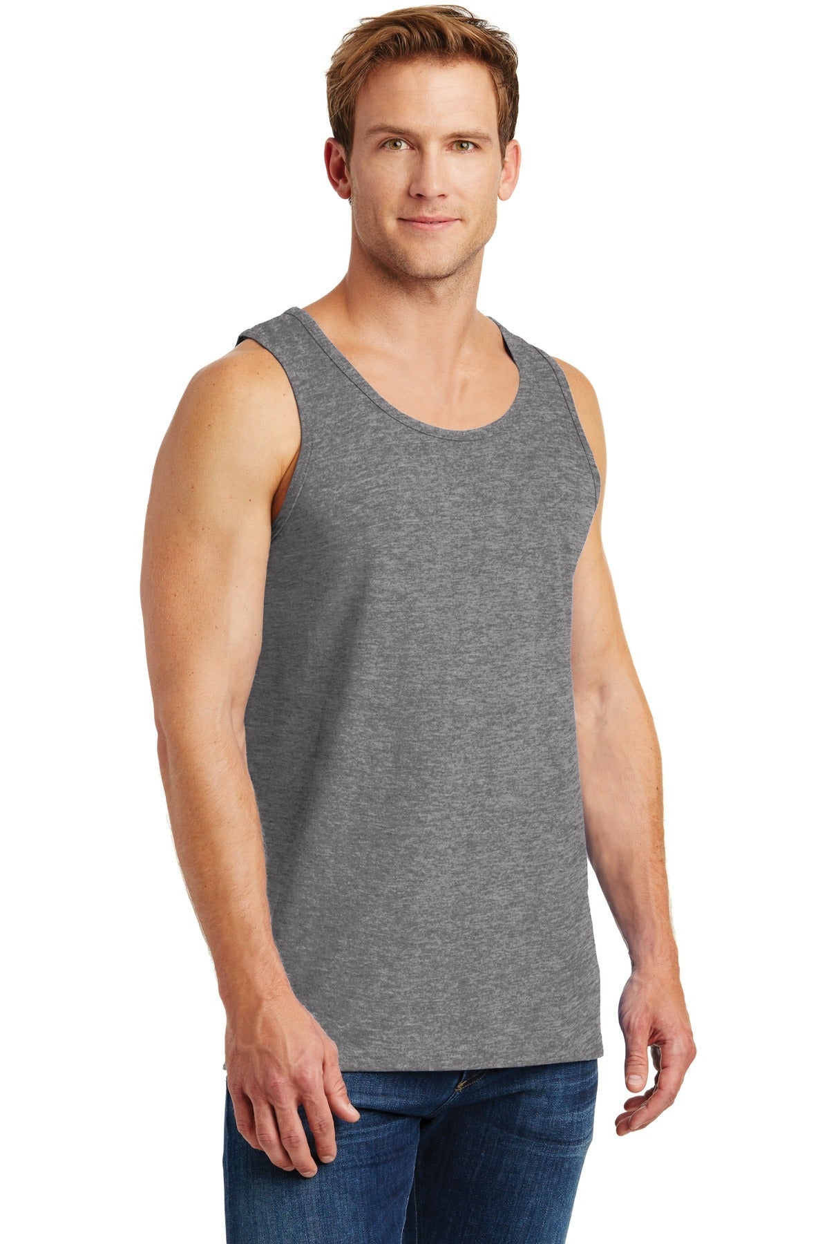 Graphite Hthr Gildan Heavy Cotton Tank Top. G5200